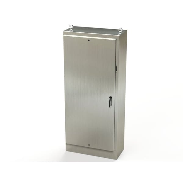 3 Point Latch with Coinproof/Padlock Handle Electrical Enclosures, 90 in H, 18 in D, 39-1/2 in W